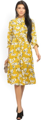 Tokyo Talkies Women A-line Yellow Dress