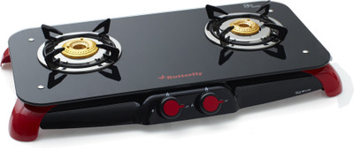 Butterfly Signature 2 Burner Glass, Aluminium Manual Gas Stove(2 Burners)