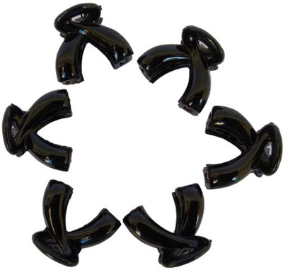 

Pooja Trendz Small V Shape Black Color Hair Clutcher-Hair Claw/Clip-6 Pcs. Hair Claw(Black)