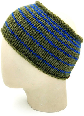 

Magic Needles Handmade Mens Striped Head Band(Green)