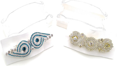 

AncientKart New Royal Colorful Diamond Studded Hair Clips for Party and Wedding Wear Set of 2 Hair Clip(Multicolor)