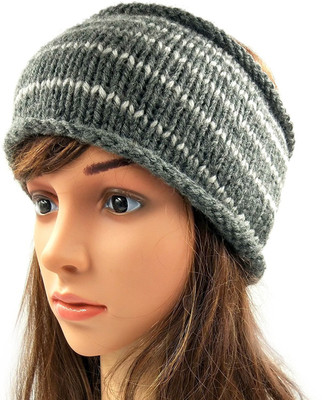 

Magic Needles Handmade Womens Striped Head Band(Grey)