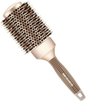 

BANGMENG Round Barrel AntiStatic Hair Brush with Boar Bristles Nano Thermal Ceramic Ionic Tech For Extra Shine Protect Hair Enhance Texture For Curling Styling & Drying