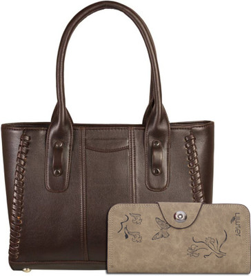 

Louise Belgium Hand-held Bag(Brown, Beige), Beige;brown