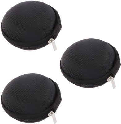 RETRACK Leather Zipper Headphone Pouch For Universal(Black)