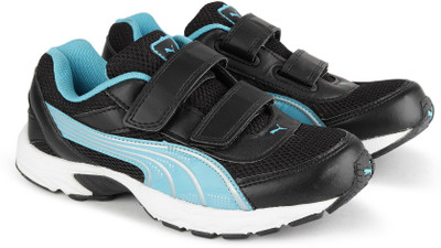 

Puma Boys & Girls Velcro Running Shoes(Multicolor, Black-puma silver-blue atoll