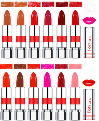 

Forsure American Velvet Matte Lipsticks ( Set of 12 Lipsticks )(Beach Nude,Brick Nude,Sweet Red,Bold Pink,Plum,Romentic Red,Bright Red,Wine,Ruby Red,Rose Pink,Diva Red,Peach, 48 g)