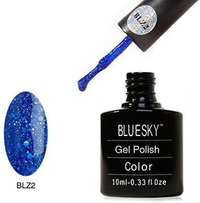 

Blue Sky Uv Gel Soak Off Nail Polish Diamond Glitter Deep Royal Blue Number Blz02 Blue