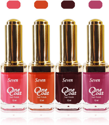 

Seven one coat velvet matte nail polish exclusive color range set of 4 pink orange d pink maroon