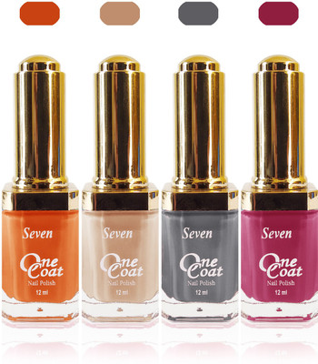 

Seven one coat velvet matte nail polish exclusive color range set of 4 musted skin brown d pink grey