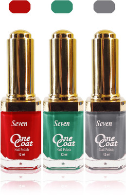 

Seven one coat velvet matte nail polish exclusive color range set of 3 red grey brown(Pack of 3)