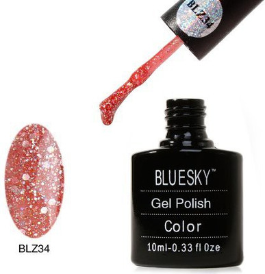 

Blue Sky New Blz Diamond Glitter Range Blz34 Uv Soak Off Nail Polish Gel Pink