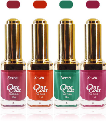 

Seven one coat velvet matte nail polish exclusive color range set of 4 orange d pink purple green