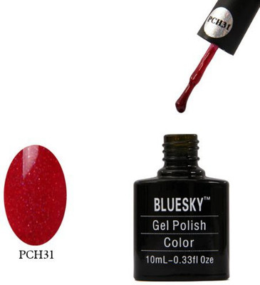 

Blue Sky UvLed Soak Off Gel Nail Polish Number Pch31 Red Sparkle Pink