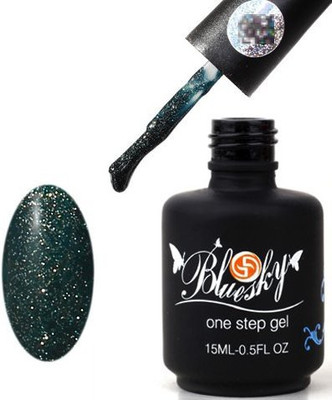

Blue Sky UvLed One Step Gel Nail Polish Woodland Sparkle Green