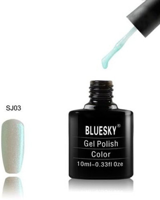 

Blue Sky Sj Range Fine Glitter Colour Sj03 UvLed Soak Off Gel Nail Polish White