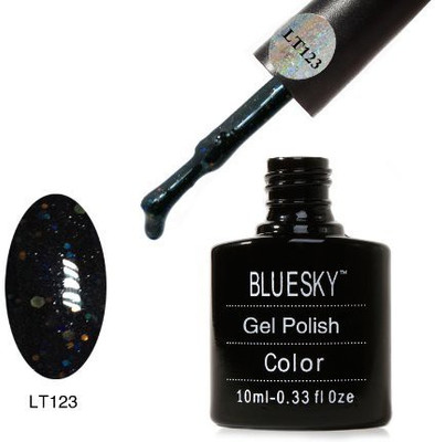 

Blue Sky Gel Polish Black Diamond Glitter Number Lt123 Black