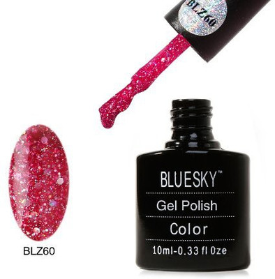 

Blue Sky New Blz Diamond Glitter Range Blz60 Uv Soak Off Nail Polish Gel Pink