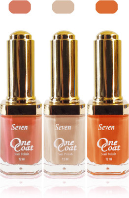 

Seven one coat velvet matte nail polish exclusive color range set of 3 musted skin brown peach(Pack of 3)