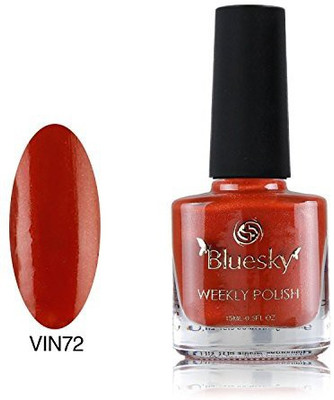 Blue Sky One Week Number 72 7 Day Air Dry Nail Polish Fine Vermilion Red