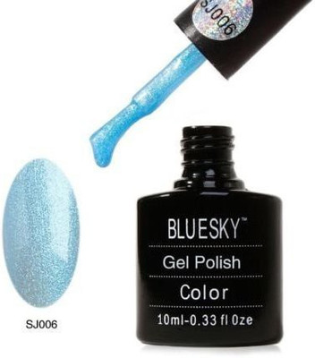 

Blue Sky Sj06 UvLed Amazing New Metallic Glitter Soak Off Gel Nail Polish Blue