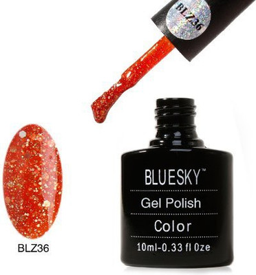 

Blue Sky Blz36 Diamond Glitter Range Uv Soak Off Gel Nail Polish Orange