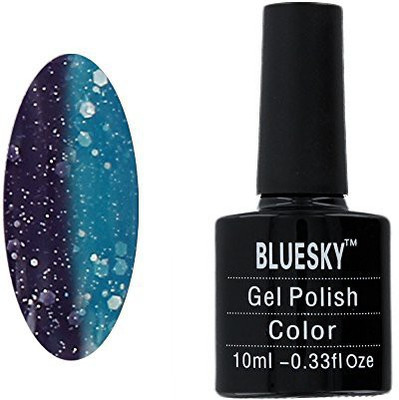 

Blue Sky Gel Polish Uv Led Soak Off Gel Nail Polish 024 Glitter Purple To Glitter Blue Multicolor