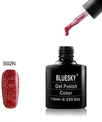 

Blue Sky S02N UvLed Gel Soak Off Glitter Nail Polish Red