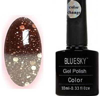 

Blue Sky Gel Polish 022 Colour Changing Chameleon UvLed Gel Polish Glitter Brown To Glitter Soft Grey Multicolor