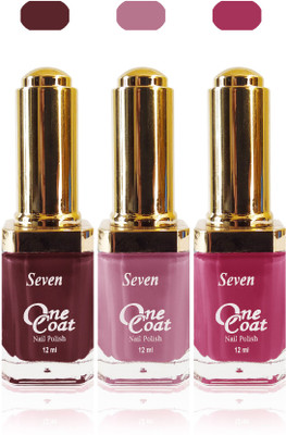 

Seven one coat velvet matte nail polish exclusive color range set of 3 d pink brown l purple(Pack of 3)