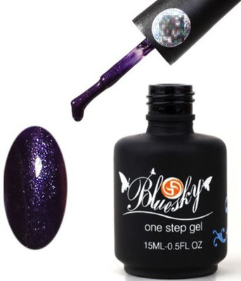 

Blue Sky Shellac World By Bluesky Bluesky UvLed One Step Gel Nail Polish Purple Sparkle Blue