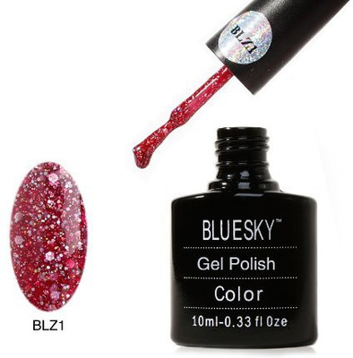 

Blue Sky New Blz Diamond Glitter Range Blz01 Uv Soak Off Nail Polish Gel Red