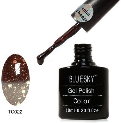 

Blue Sky Colour Changing Chameleon Gel 022 UvLed Glitter Cola Brown To Glitter Grey Multicolor