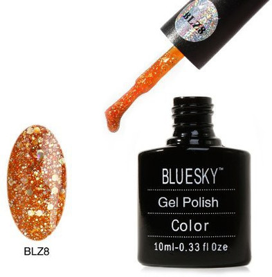 

Blue Sky Blz08 Diamond Glitter Range Uv Soak Off Gel Nail Polish Gold