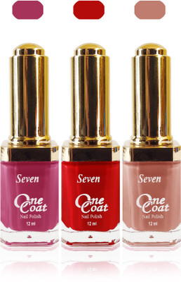 

Seven one coat velvet matte nail polish exclusive color range set of 3 d pink red l brown(Pack of 3)