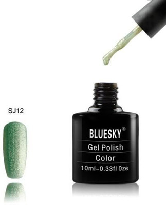 

Blue Sky Sj Range Fine Glitter Colour Sj12 UvLed Soak Off Gel Nail Polish Green