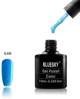 

Blue Sky Sj Range Fine Glitter Colour Sj06 UvLed Soak Off Gel Nail Polish Blue