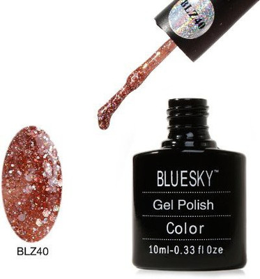 

Blue Sky New Blz Diamond Glitter Range Blz40 Uv Soak Off Nail Polish Gel Brown