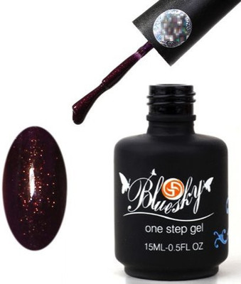 

Blue Sky UvLed One Step Gel Nail Polish Volcano Sparkle Maroon