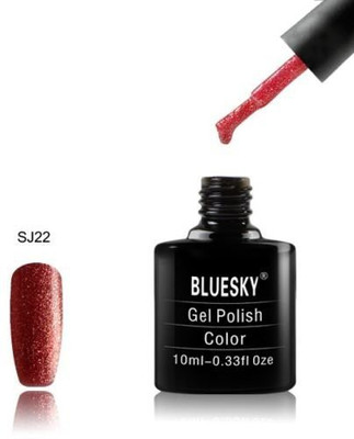 

Blue Sky Sj Range Fine Glitter Colour Sj22 UvLed Soak Off Gel Nail Polish Red