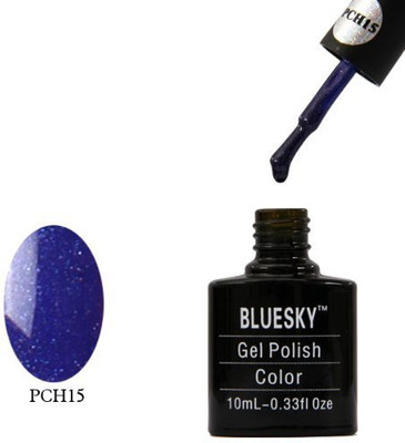 

Blue Sky Pch15 Uv Led Gel Soak Off Nail Polish Dark Purple Sparkle Blue