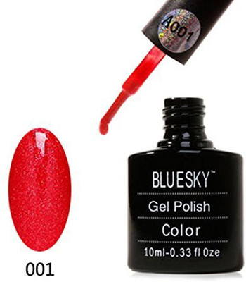 

Blue Sky A001 Aaaa Range Soak Off Gel Nail Polish Glitter Red Red