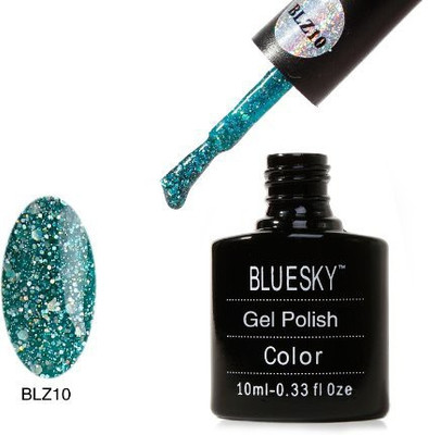 

Blue Sky New Blz Diamond Glitter Range Blz10 Uv Soak Off Nail Polish Gel Green