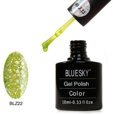 

Blue Sky New Blz Diamond Glitter Range Blz22 Uv Soak Off Nail Polish Gel Green