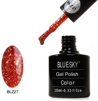 

Blue Sky New Blz Diamond Glitter Range Blz27 Uv Soak Off Nail Polish Gel Red