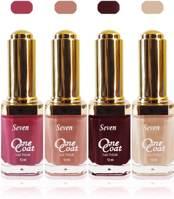 

Seven one coat velvet matte nail polish exclusive color range set of 4 purple maroon skin brown l brown