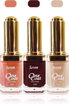 

Seven one coat velvet matte nail polish exclusive color range set of 3 skin brown peach maroon(Pack of 3)