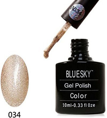 Blue Sky A034 Aaaa Range Soak Off Gel Nail Polish Glitter Gold Gold