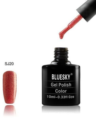 

Blue Sky Sj Range Fine Glitter Colour Sj20 UvLed Soak Off Gel Nail Polish Red