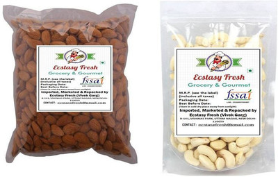 

Ecstasy Fresh 100% Combo Almond 250 & Cashew 250 Premium quality Almonds(500 g, Pouch)